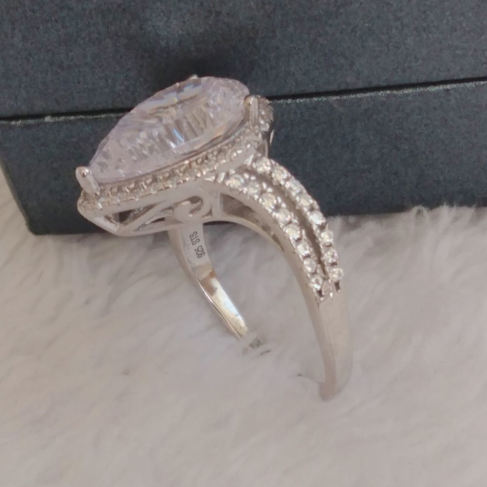 LUSTRO STELLA AAA Cubic Zirconia Sterling Silver Ring”